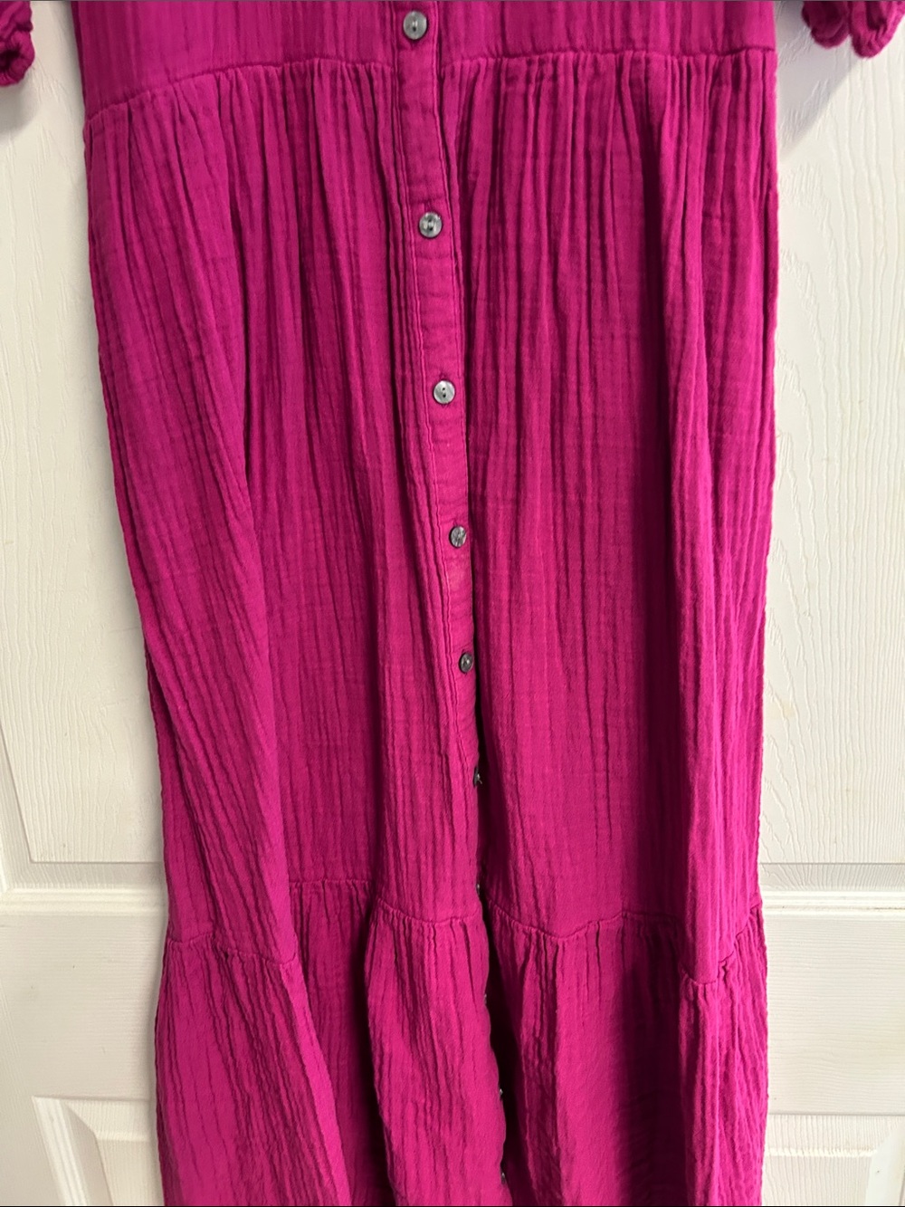Sonoma Magenta Button-Front Midi Dress. WORN ONCE - Picture 8 of 11